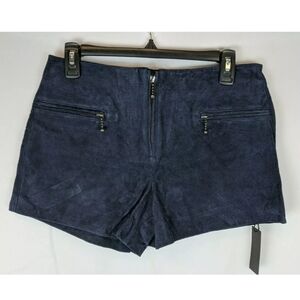 Blank NYC Navy Women's Suede leather Shorts